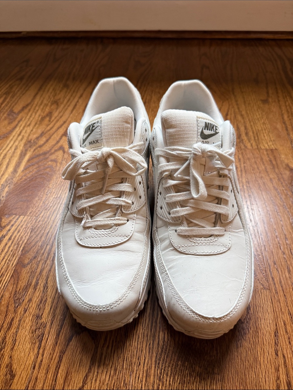 Nike Men’s White Leather Sneakers - Neutral Tone